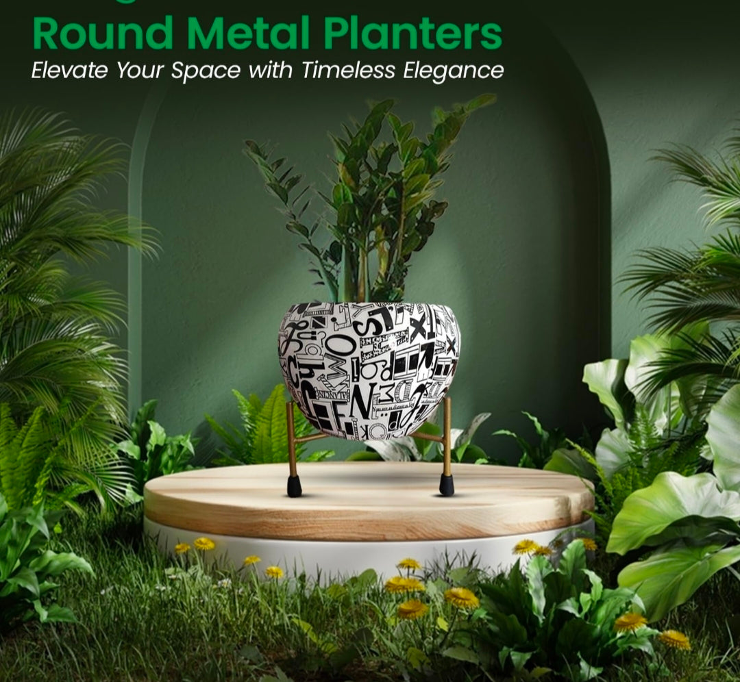 Metallic Miniature Planter for Living Room Table Decor | Decorative Modern Indoor Planter | Ideal for Gifting |