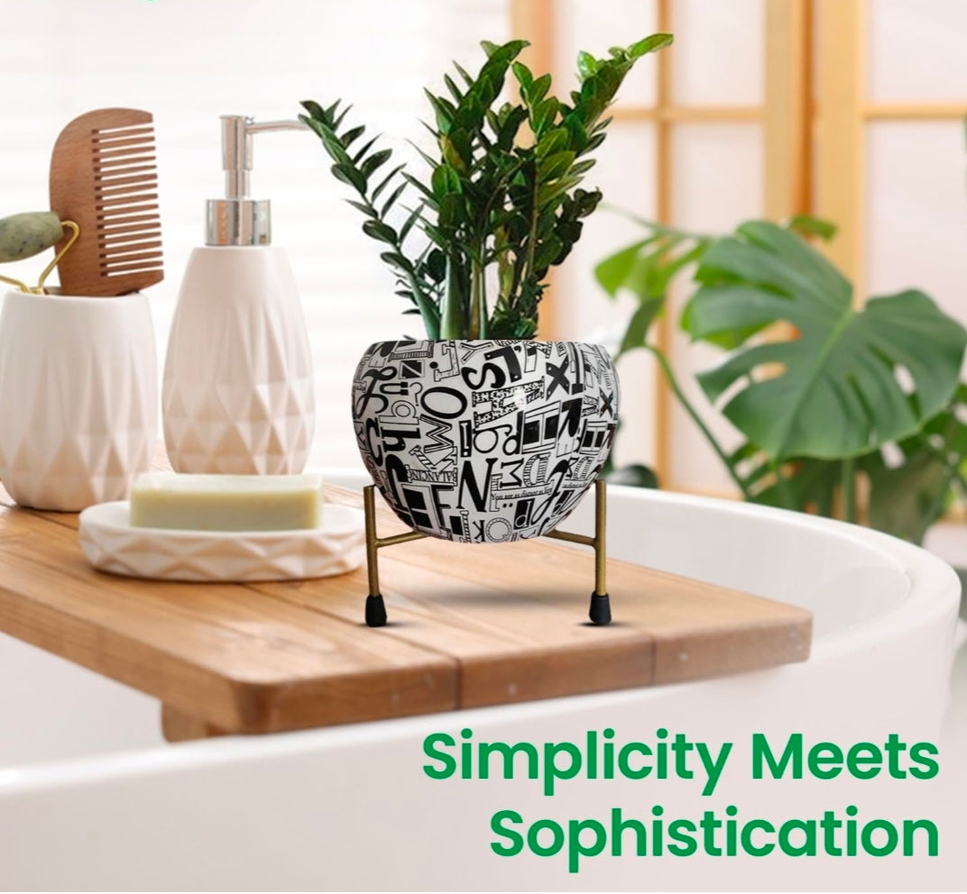 Metallic Miniature Planter for Living Room Table Decor | Decorative Modern Indoor Planter | Ideal for Gifting |