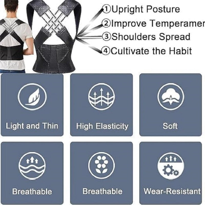 Posture Corrector Free Size Designed to provide exceptional Back Straight And Shoulder Support Belt