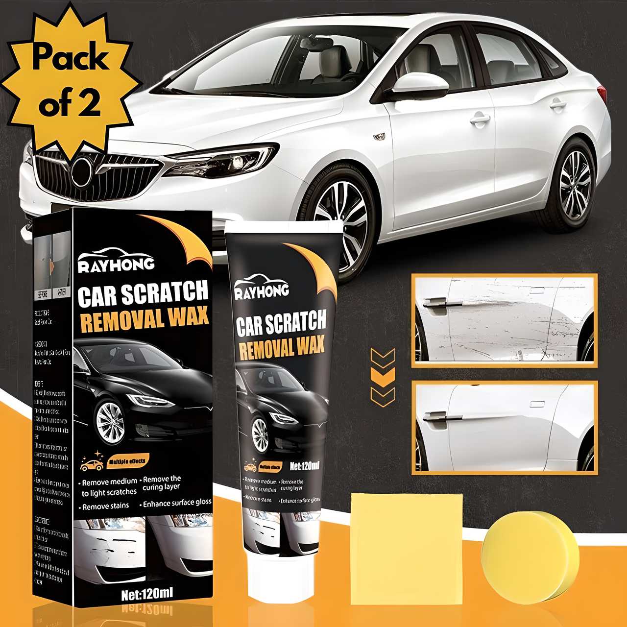 Car Scratch Removal Wax (BUY ONE GET ONE FREE)
