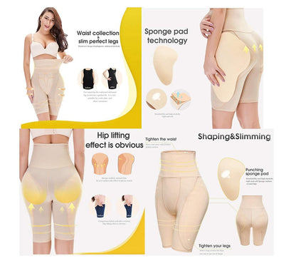 4-in-1 Shaper - Quick Slim Shape Wear Tummy, Back, Thighs, Hips - Black/Efffective Seamless Tummy Tucker
