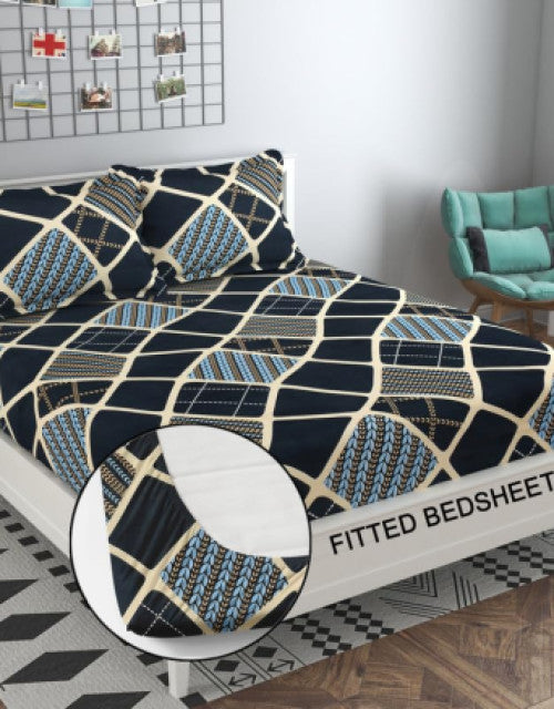 Bed Sheet (Fitted elastic king bedsheet with 2 pillow covers)