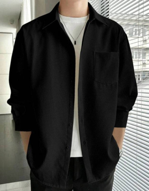 Men Regular Fit Checkered Spread Collar Casual Shirt
